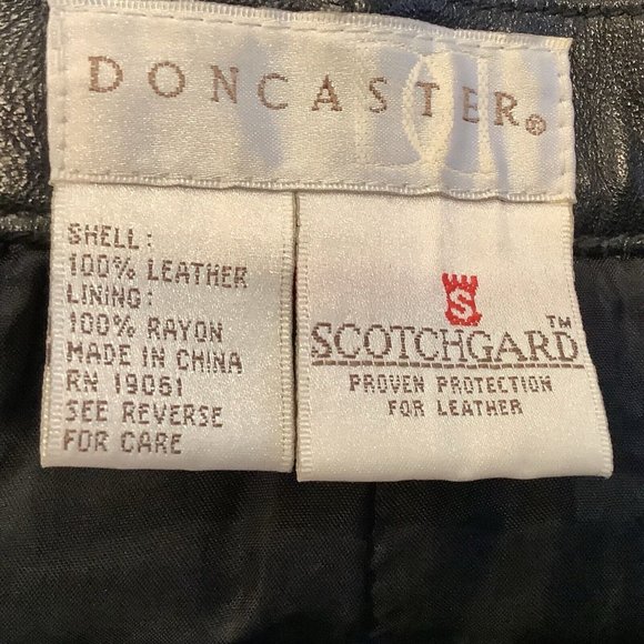 Doncaster Womens 100% Black Leather Pants Lined No Size Tag See Measurements - Picture 9 of 14